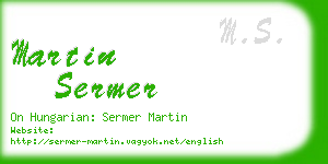 martin sermer business card